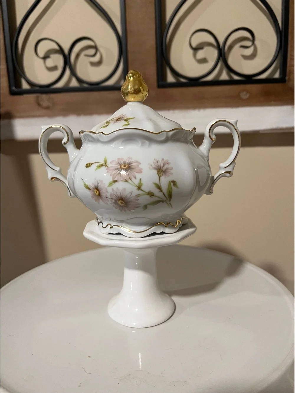 Vintage Mitterteich Bavaria Germany Cream Lavender Daisy Bell Sugar Creamer